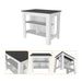 Brooklyn Kitchen Island, Three Concealed Shelves Default -DTYStore