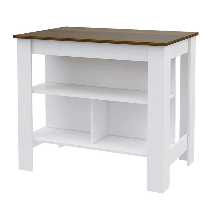 Brooklyn Kitchen Island, Three Concealed Shelves Default -DTYStore