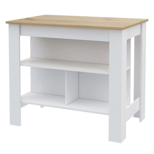 Brooklyn Kitchen Island, Three Concealed Shelves Default -DTYStore