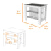Brooklyn Kitchen Island, Three Concealed Shelves Default -DTYStore