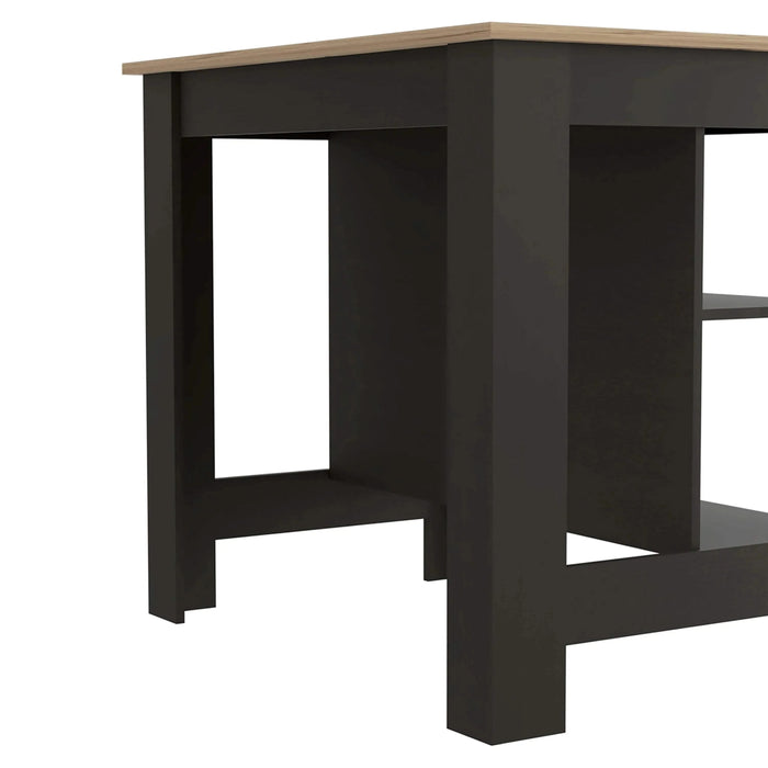 Brooklyn Kitchen Island, Three Concealed Shelves Default -DTYStore