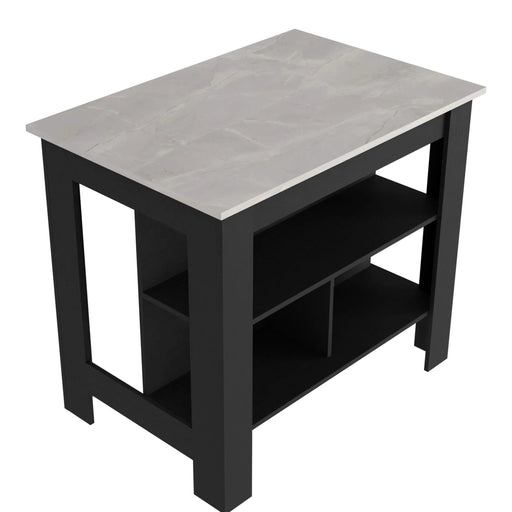 Brooklyn Kitchen Island, Three Concealed Shelves Default -DTYStore