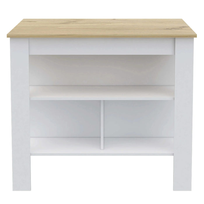 Brooklyn Kitchen Island, Three Concealed Shelves Default -DTYStore