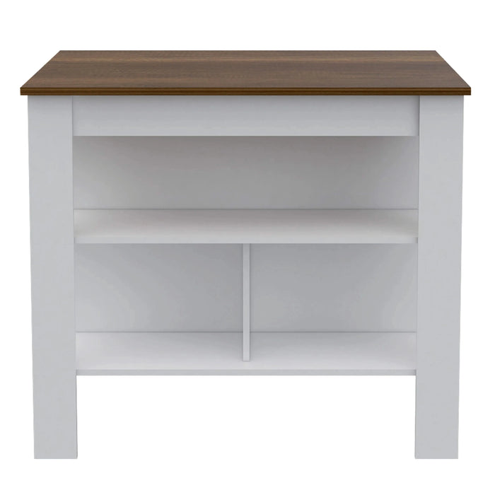 Brooklyn Kitchen Island, Three Concealed Shelves Default -DTYStore
