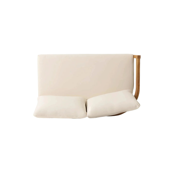 Brooklyn Sofa Set - Rounded Tuxedo Design Teak Beige Acacia Wood Outdoor Furniture Default -DTYStore