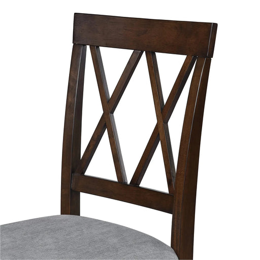 Brown 3 Piece Kitchen Dining Set with Drop Leaf Table and Upholstered Chairs in Solid Wood and MDF Default -DTYStore