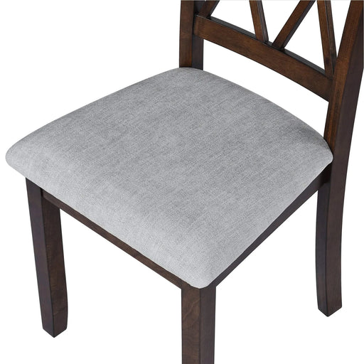 Brown 3 Piece Kitchen Dining Set with Drop Leaf Table and Upholstered Chairs in Solid Wood and MDF Default -DTYStore