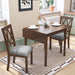 Brown 3 Piece Kitchen Dining Set with Drop Leaf Table and Upholstered Chairs in Solid Wood and MDF Default -DTYStore