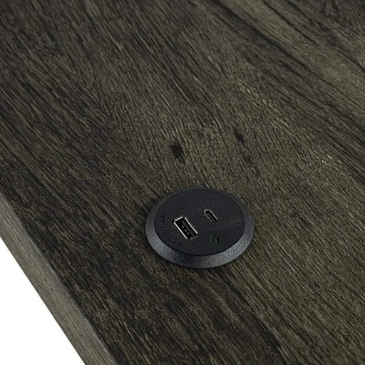 Brown Dining Room 4pc Set Functional Unique Dining Table w USB 3x Stools Tufted Beige Seats Kitchen Default -DTYStore