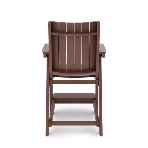 Brown Modern Counter Chair – Sleek HDPE Poly Lumber for Dining, Patio, and Garden Comfort Default -DTYStore