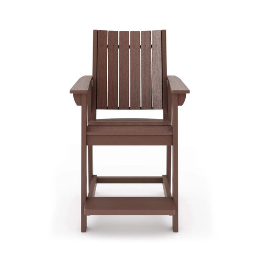 Brown Modern Counter Chair – Sleek HDPE Poly Lumber for Dining, Patio, and Garden Comfort Default -DTYStore