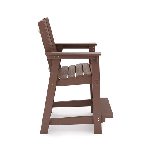 Brown Modern Counter Chair – Sleek HDPE Poly Lumber for Dining, Patio, and Garden Comfort Default -DTYStore