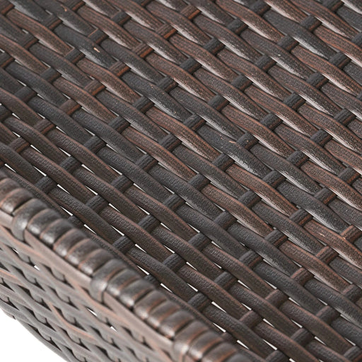 Brown Resin Wicker Bar Cart with Metal Frame Default -DTYStore