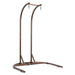 Brown Wicker Hanging Double-Seat Swing Chair with Stand w/Beige Cushion Default -DTYStore