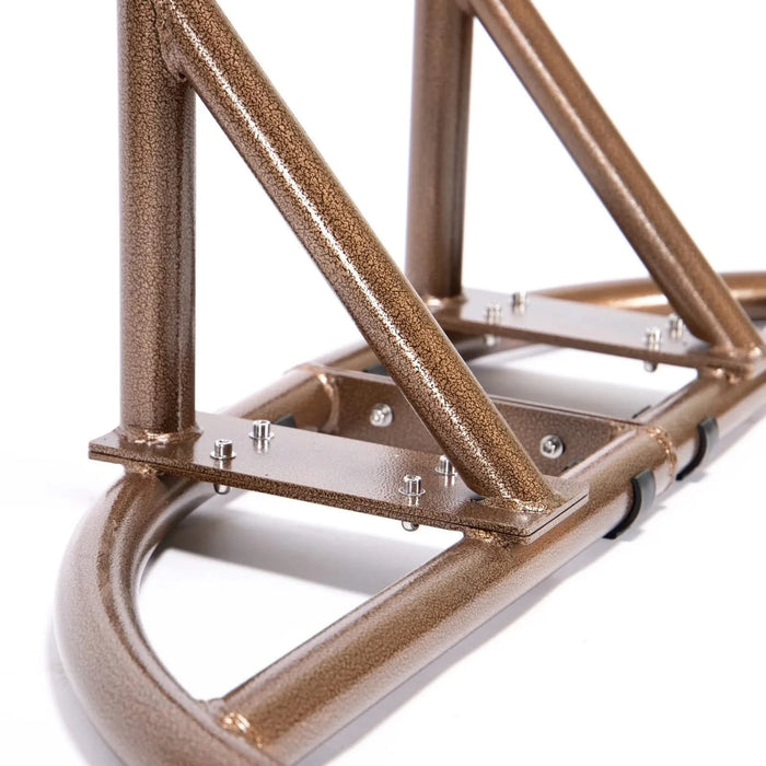 Brown Wicker Hanging Double-Seat Swing Chair with Stand w/Beige Cushion Default -DTYStore