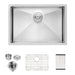 Brushed Nickel 26 Inch Undermount Stainless Steel Kitchen Sink 16 Gauge, 10 Inch Deep Single Bowl- DTY Store