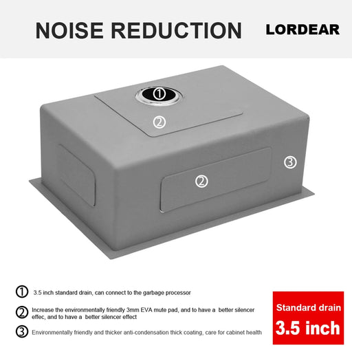 Brushed Nickel 27 Inch Undermount Stainless Steel Kitchen Sink 16 Gauge 10 Inch Deep Single Bowl Default -DTYStore