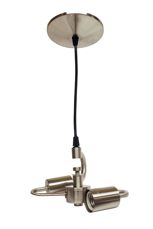 Brushed Nickel Color Pendant Light Fixture for 2 Lights, Vintage Ceiling Hanging Light Fixture with Fabric Cord for Home Lightning Default -DTYStore