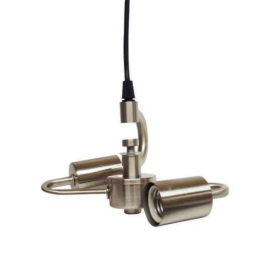 Brushed Nickel Color Pendant Light Fixture for 2 Lights, Vintage Ceiling Hanging Light Fixture with Fabric Cord for Home Lightning Default -DTYStore