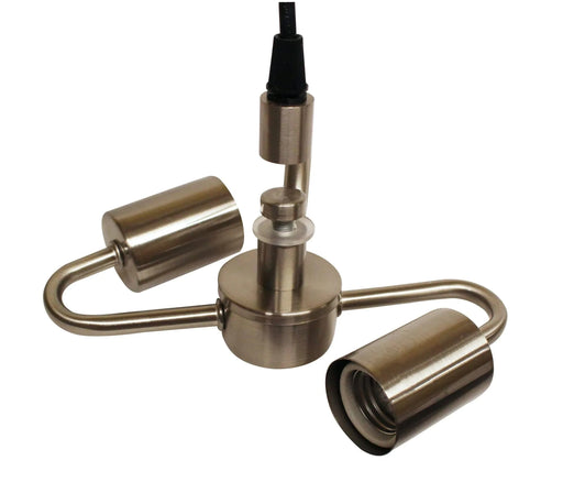 Brushed Nickel Color Pendant Light Fixture for 2 Lights, Vintage Ceiling Hanging Light Fixture with Fabric Cord for Home Lightning Default -DTYStore