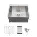 Brushed Nickel Laundry Sink - 22' x 22' Topmount Utility Sink 16 Gauge Stainless Steel 12 Inch Deep Single Bowl - DTY Store