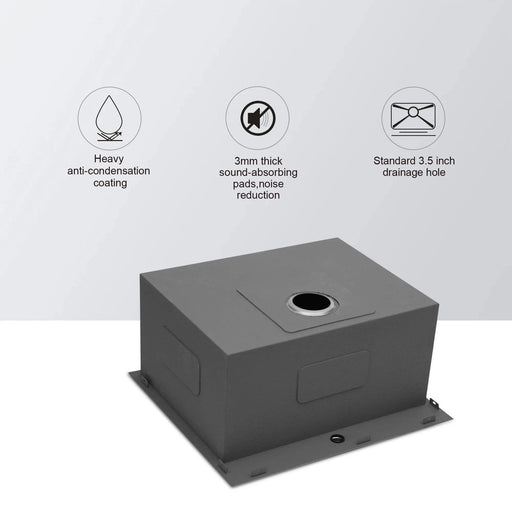 Brushed Nickel Laundry Sink - 22' x 22' Topmount Utility Sink 16 Gauge Stainless Steel 12 Inch Deep Single Bowl Default -DTYStore