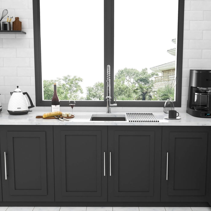 Brushed Nickel Undermount 13 Inch Stainless Steel Kitchen Sink 16 Gauge 9 Inch Deep Default -DTYStore