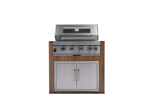 Built-in Outdoor Kitchen 32 inch LPG Gas Grill 60000 BTU Stainless Steel Four burners Grill with Infrared Rear Bunrer and Door and Drawer Combo and Drop in Stainless Steel 304# Sink with BBQ Tool Set-DTYStore