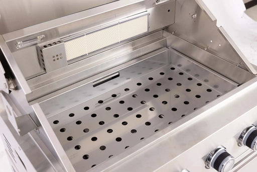 Built-in Outdoor Kitchen 32 inch LPG Gas Grill 60000 BTU Stainless Steel Four burners Grill with Infrared Rear Bunrer and Door and Drawer Combo and Drop in Stainless Steel ICE BOX with BBQ Tool Set Default -DTYStore