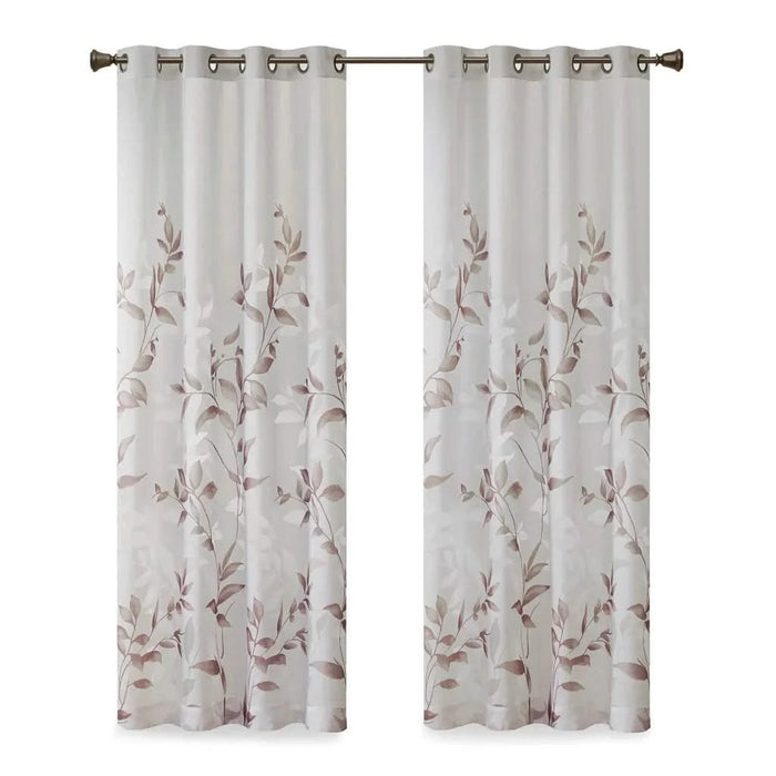 Burnout Printed Curtain Panel Default -DTYStore