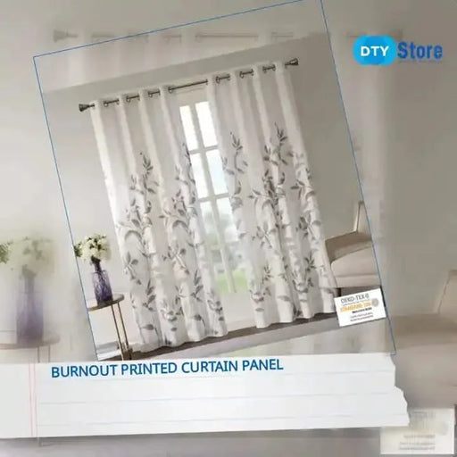 Burnout Printed Curtain Panel -DTYStore