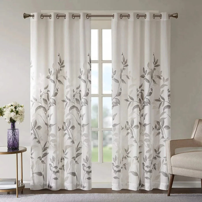 Burnout Printed Curtain Panel Default -DTYStore