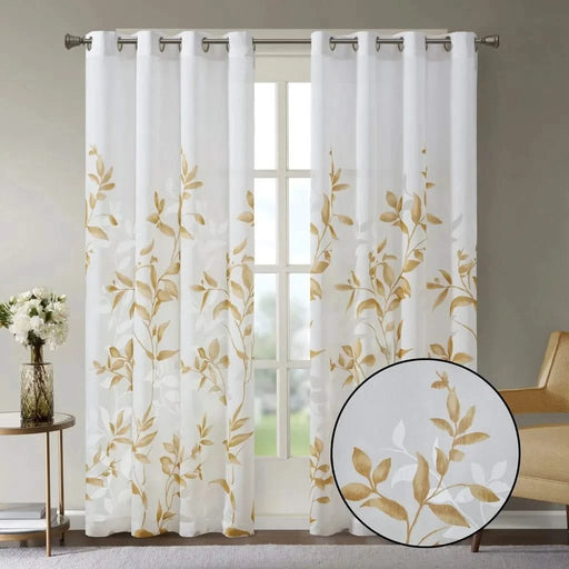 Burnout Printed Curtain Panel Default -DTYStore