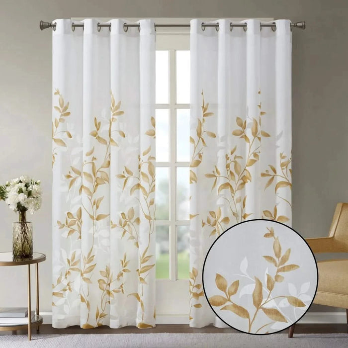 Burnout Printed Curtain Panel Default -DTYStore