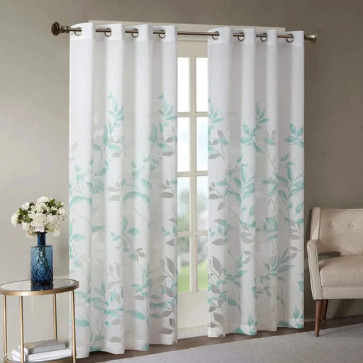 Burnout Printed Curtain Panel Pair(2 Pcs Window Panels) Default -DTYStore
