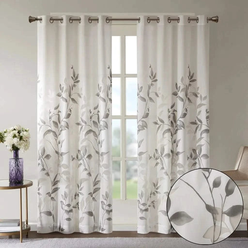 Burnout Printed Curtain Panel Pair(2 Pcs Window Panels) Default -DTYStore
