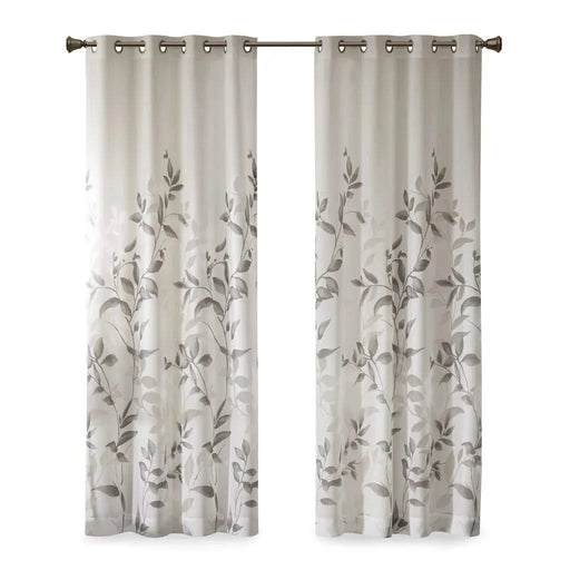 Burnout Printed Curtain Panel Pair(2 Pcs Window Panels) Default -DTYStore