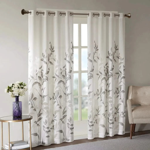 Burnout Printed Curtain Panel Pair(2 Pcs Window Panels) Default -DTYStore