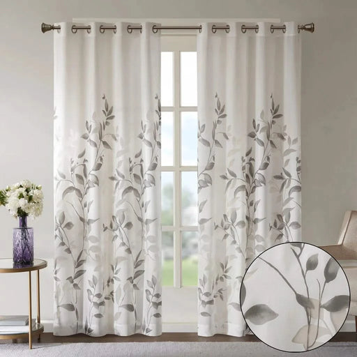 Burnout Printed Curtain Panel Default -DTYStore