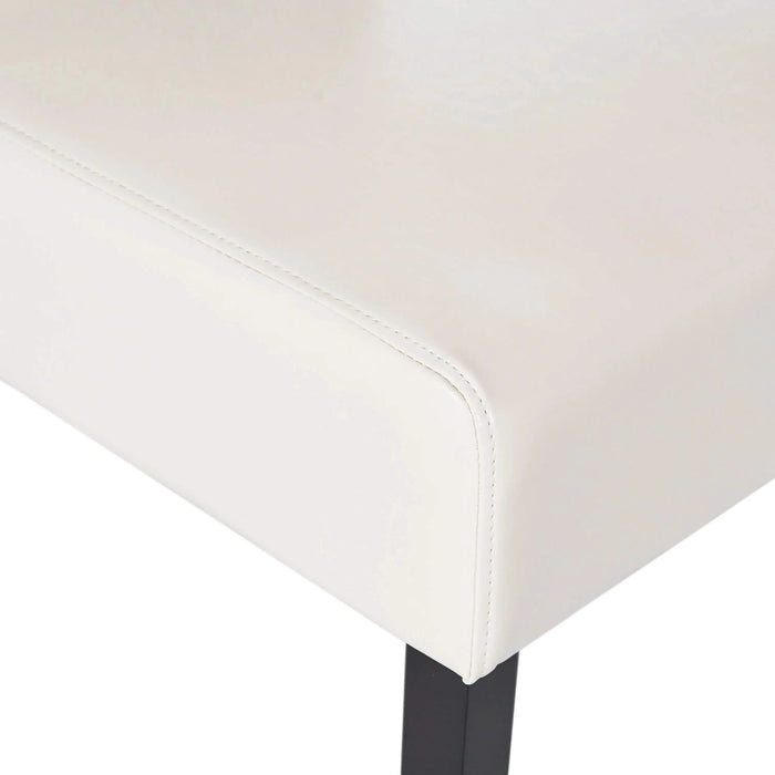 CARTER 5-Tuft KD Dining Chair with Button Tufted Backrest and Espresso Legs in Ivory Bonded Leather Default -DTYStore