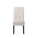 CARTER 5-Tuft KD Dining Chair with Button Tufted Backrest and Espresso Legs in Ivory Bonded Leather Default -DTYStore