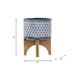 CERAMIC 5' AZTEC PLANTER ON WOODEN STAND, GRAY Default -DTYStore