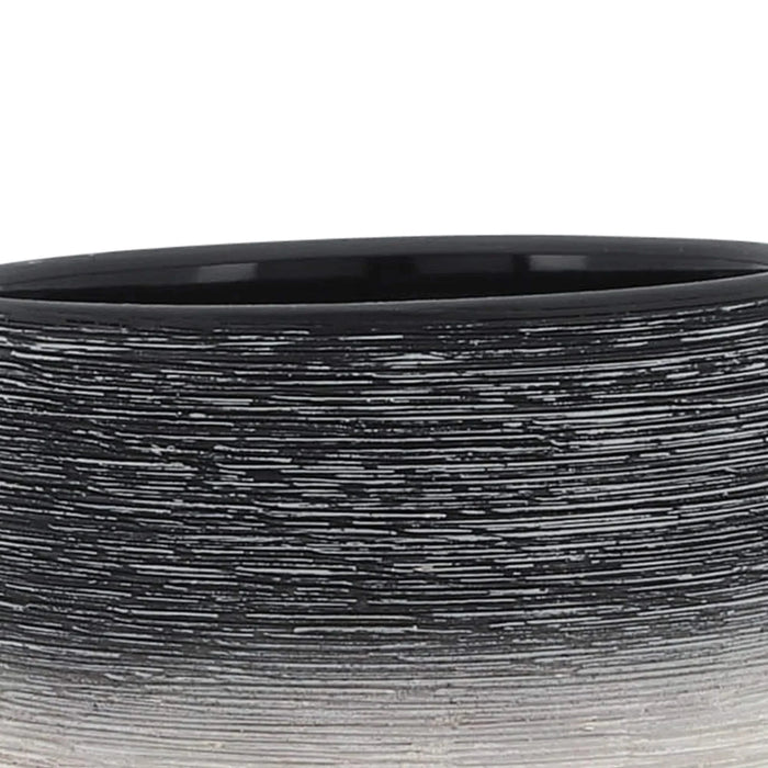 CERAMIC 5' PLANTER ON WOODEN STAND, GRAY Default -DTYStore