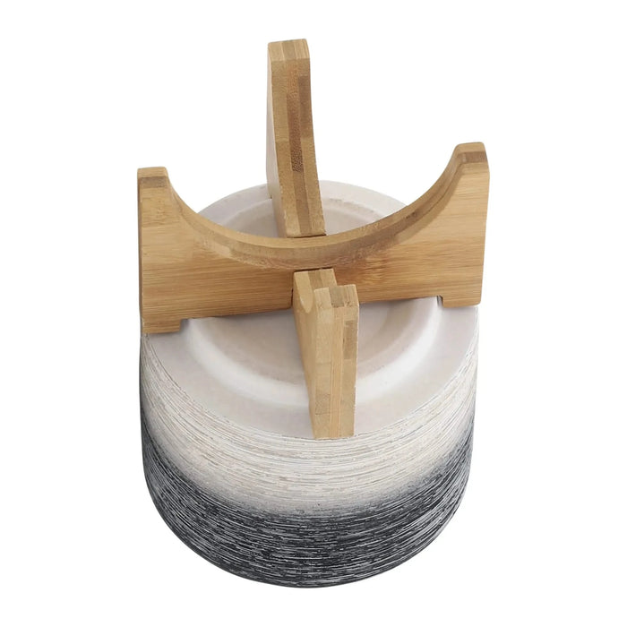 CERAMIC 5' PLANTER ON WOODEN STAND, GRAY Default -DTYStore