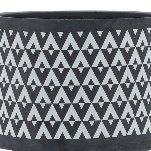 CERAMIC 8' AZTEC PLANTER ON WOODEN STAND, GRAY Default -DTYStore