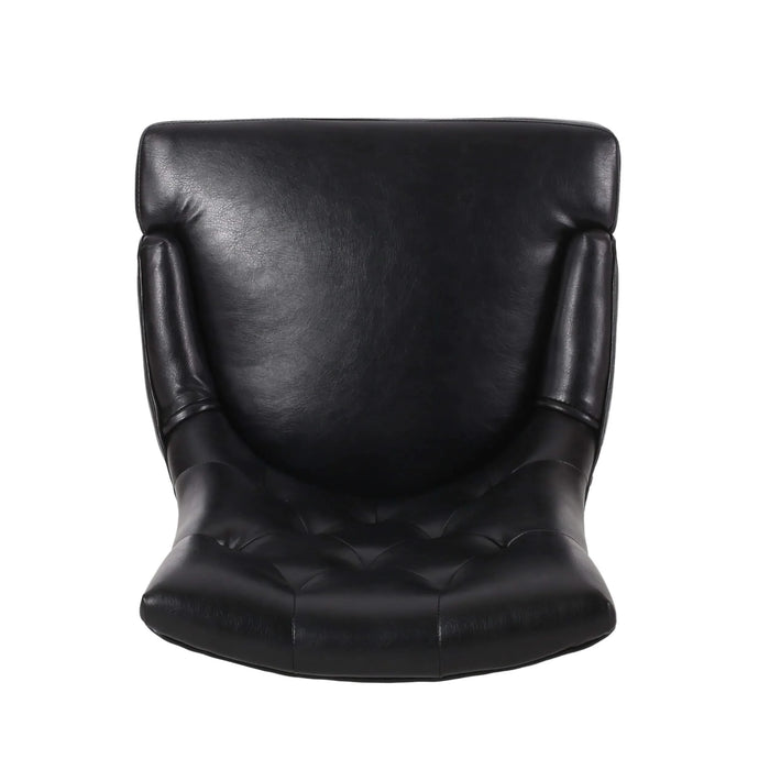 CHENEY Dining Chair Set of 2 - Contemporary Style with Tufted Diamond Stitching - Black PU Upholstery - 21.5'' x 25'' x 36'' Default -DTYStore