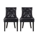 CHENEY Dining Chair Set of 2 - Contemporary Style with Tufted Diamond Stitching - Black PU Upholstery - 21.5'' x 25'' x 36'' Default -DTYStore