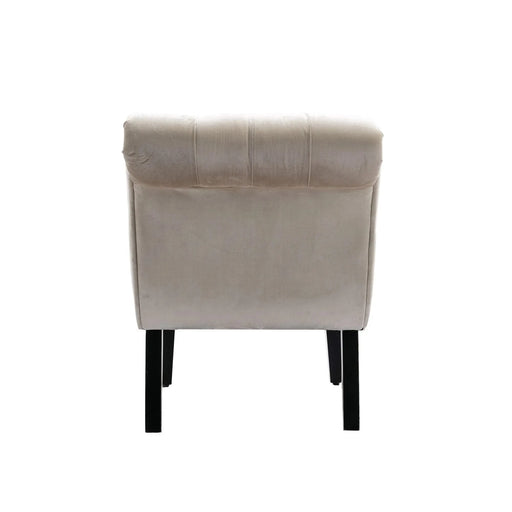 COOLMORE Modern Velvet Armless Accent Living Room Chair, Upholstered Button Comfortable Beige -DTYStore