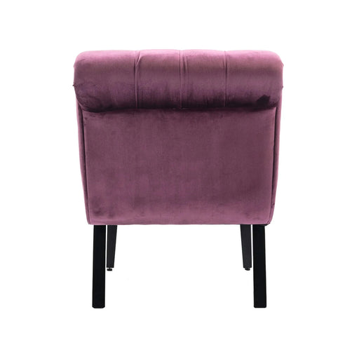 COOLMORE Modern Velvet Armless Accent Living Room Chair, Upholstered Button Comfortable Purple -DTYStore