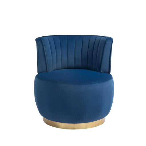 COOLMORE Swivel Barrel Chair, 360 Degree Swivel Accent Sofa Chair with Soft Velvet, Navy, 25.20'' x 25.59'' x 26.38'' Default -DTYStore